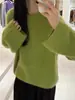 Suéter pullover de veludo mink roxo leitoso, macio e maleável, para mulheres, outono e inverno, estilo preguiçoso, solto, pode ser usado como camada base ou peça externa, top de tricô