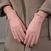 Guantes de Algodón y Cuero Grandes de Invierno para Hombres y Mujeres con Felpa Adicional Espesos Antideslizantes Cálidos para Exterior Montar Guantes Antideslizantes con Pantalla Táctil Venta al por Mayor