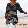 Gran número europeo y americano en stock Amazon AliExpress WISH2022 otoño e invierno flor Mang estampado manga larga costura cuello V camisa