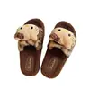 Celebridad de Internet Hogar Lindo Estampado de Leopardo Ropa de Otoño e Invierno Pantuflas Peludas Usables para Mujer Estampado de Leopardo 2025 Pantuflas de Algodón Antideslizantes para Mujer Moda