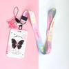 Set de Tarjetas Lindas Anti-pérdida para Niña Estudiante Dibujos Animados Mariposa Estilo Ins Bolsa para Tarjetas de Campus Tarjetas de Juego Cubierta Protectora para Tarjeta de Acceso