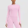 Jaqueta Esportiva Transfronteiriça com Zíper Escovado Gola Baixa Slim Fit Respirável Secagem Rápida para Corrida Casual Fitness Yoga Feminino