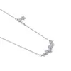 Collar Romántico de Pétalos de Flor de Cerezo para Mujer Diamante Brillante Diseño de Nicho Ins Cadena para Clavícula Personalidad Fría Joyería Elegante de Lujo Ligero