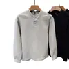 Camiseta Masculina de Tricô Waffle com Manga Longa e Gola Alta Pequena para Comércio Exterior Transfronteiriço, Nova Blusa de Colarinho Meio Aberto para Primavera e Outono, Blusa de Gola Henley