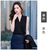 Camisa sem mangas com decote em V para mulheres, estilo de verão elegante e design único, nova camisa básica elegante para usar em camadas ou sozinha, moderna para o dia a dia