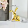 Adorno de conejo 3D de moda de lujo ligero transfronterizo, conejo de orejas largas electroplateado adhesivo, producto lindo y divertido, adorno de oso violento