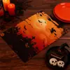 Serie de Halloween Transfronteriza Tela Cuadros Manteles Individuales, Manteles Individuales, Sala de Estar, Mesa de Comedor Occidental, Decoración de Cafetería, Aislamiento Térmico Personalización