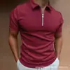 Camisa Polo de Verano 2025 para Hombre de Amazon Transfronterizo Color Sólido Manga Corta Camiseta Lel Top Casual Ropa Masculina Europea y Americana