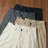 Pantalones de Hombre Ligeros para Primavera/Verano, Amigables con la Piel, Transpirables, de Lyocell Tencel Algodón, Color Sólido, Simples, Color Caqui, Pierna Recta, Casual de Negocios