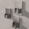 Clip para mopa color gris pistola para colgar en la pared del baño, acero inoxidable, colgador fijo para escoba, gancho de pared multifunción sin perforación