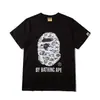 Comércio Exterior Atacado Transfronteiriço Marca Japonesa Tendência Camuflado Tubarão Cabeça de Tigre Macaco Color Blocking Brilha no Escuro Manga Curta Casal Solto Camiseta
