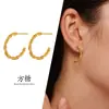 Pendientes de Aro con Forma de C Novedosos Europeos y Americanos Estilo Ins Diseño Simple Acero Inoxidable Chapado en Oro de 18 Quilates Pendientes Combinados para Mujer
