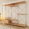 Perchero de Ropa Piso Dormitorio Estilo Japonés Estante de Almacenamiento Perchero Estante de Almacenamiento de Ropa Estante de Vestidor Armario Abierto