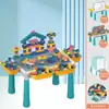 [Caja de regalo portátil] mesa de juego con bloques de construcción de partículas grandes multifuncionales para niños, juguete de bloques de construcción ensamblados, regalo