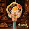 Linterna portátil del Festival del Medio Otoño para niños, hecha a mano, con forma de conejo de jade, bolsa de material. Linterna de conejo luminosa antigua del Festival del Medio Otoño.