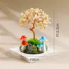 A-Peng Cristal Árbol de Cristal Natural Ágata Blanca Geoda Creativa Cuenco del Tesoro Árbol de la Fortuna Citrino Árbol del Dinero Adorno