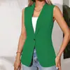 En Stock Verano 2026 Nuevo Cardigan de Color Sólido Europeo y Americano Transfronterizo Amazon Chaleco de Botón Único Chaqueta sin Mangas de Cuello Redondo para Mujer