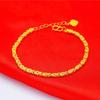 Pulseira de Moda Dourada Areia Vietnamita Latão Banhado a Ouro Casual Versátil Oca Feminina Trevo de Quatro Folhas Amor Pulseira Joia