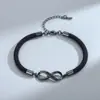 Pulseras de Pareja Runxin Forma de 8 Mobius para Hombres y Mujeres, Pulseras de Amor Infinito, Pulseras de San Valentín Modernas y Sencillas