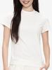 Camiseta Elástica Justa Emagrecedora de Manga Curta Feminina Nova Primavera e Verão Estilo Americano Estilo Hot Girl Cor Sólida Versátil Top de Ombro Feminino Ins