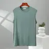 Camiseta sin mangas fina de modal para hombre, top de verano sin mangas, talla grande, holgada, camiseta interior, chaleco deportivo casual