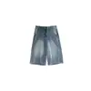 Pantalones Vaqueros Retro Americanos Yuyi de Tres Cuartos para Mujer Verano 2026 Sueltos Rectos Pierna Ancha Casual de Longitud Media xld727