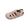 Sandálias Retro com Sola Grossa e Biqueira Fechada Femininas Verão Uso Externo 2026 Novas Versáteis Sapatos Romanos de Praia Femininos para Combinar com Saias Sapatos de Porco