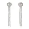 Joyería coreana suministro transfronterizo aretes de borla de amor de diamantes completos aretes de cadena de garra con pedrería fabricantes al por mayor E689