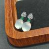 Pingente de calcedônia branca gelo banhado a prata, brincos de ágata em pó, moda, todos os tipos de brincos femininos, colar de jade, pingente