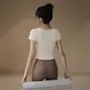 Ropa de Yoga para Mujer Verano Pilates Entrenamiento Secado Rápido Top de Fitness Deporte de Alto Nivel Traje de Running Camiseta de Manga Corta