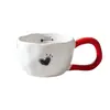 Taza Cerámica Linda de Puntos Taza de Café para el Hogar Taza Creativa de Dibujos Animados para Pareja Taza de Agua Taza de Desayuno Cerámica