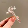 Presilhas de cabelo florais coloridas estilo coreano, presilhas elegantes e requintadas para franja lateral, presilhas de laço fofas para meninas