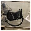 Bolsa Feminina Transversal de Ombro Único da Moda 2024 Nova Bolsa Transversal de Corrente Artística Estilosa Bolsa Dumpling de Corrente Fashion