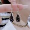 Pendientes morados elegantes de lujo y de alta calidad para mujer, a la moda, con forma de gota de agua, con gancho, exquisitos y elegantes, para uso diario.