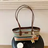 Bolsa Feminina Estilo Coreano 2026 Nova Bolsa Feminina para o Trabalho Design de Nicho Casual Personalidade Ombro Único Grande Capacidade Bolsa Tote de Palha Trançada