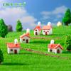 Micro-Paisagismo Criativo Desenho Animado Chaminé de Telha Vermelha Casa Pequena Jardinagem Paisagismo Decoração DIY Acessórios Enfeites Miniatura