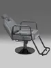 Silla de salón de peluquería para cortar, rizar y peinar, diseño popular, estilo guerrero negro, altura ajustable, giratoria y reclinable, adecuada para barberías