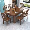 Nuevo Juego de Mesa y Sillas de Comedor de Madera Maciza China, Extensible, Plegable, Uso Cuadrado o Redondo, para Hogar, Mesa de Comedor para Apartamento Pequeño, Mesa de Comida