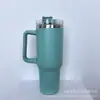 Copo de Gelo para Sublimação de Grande Capacidade 40oz Transfronteiriço com Alça para Carro, Canudo de Aço Inoxidável com Revestimento em Spray, Copo Térmico para Carro