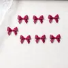 Decoraciones de Uñas con Moño de Moda Cinta Resina 3D Blanco y Negro Pedrería Accesorios para Uñas Accesorios de Pasador de Moño