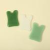 Suministro de fábrica raspador de jade artificial aventurina verde raspador con forma de corazón para cara y cuerpo raspador de vidrio DIY