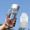 Botella de Agua Deportiva al por Mayor para Exteriores de Gran Capacidad Taza de Plástico Mate Taza de Plástico Transparente Portátil con Correa y Colador de Té
