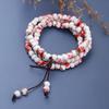 Pulsera Multicírculo de Ébano Cerámica de Jingdezhen Colgante de Calabaza Verde Dongling Cuentas de Buda Pulsera Wenwan Joyería al por mayor
