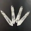 Item de Moda Europeu e Americano Transfronteiriço Mais Vendido Pedra de Cristal de Ametista Natural Olho de Tigre 10*50 Pêndulo de Ponta Única Pingente de Coluna Hexagonal