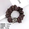 Goma para el Cabello de Cristal Estilo Coreano para Mujer, Diadema de Color Sólido Imitación Seda de Alta Gama, Goma para Cola de Caballo Baja Estilo Perezoso