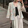 Orquídea Enredadera Dorada Bordado de Cadena 3D Estampado Degradado Posicionado Chaqueta Extremadamente Ornamentada Nuevo Estilo 2026 Nuevo Sentido de Diseño Chino