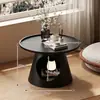 Mesa de centro pequeña floral creativa para uso doméstico, adecuada para ventanales y balcones, mesa de ocio de lujo ligero para dormitorios pequeños, mesa de centro popular y simple