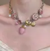Collar de grava bohemio transfronterizo europeo y americano, collar de cadena para clavícula con colgante de girasol de múltiples capas de cuentas para mujer