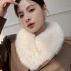 Bufanda de Piel de Zorro de Doble Cara Nueva para Mujer Forrada con Piel de Conejo Rex Invierno Estilo Coreano Bufanda de Piel Versátil Cuello de Piel Real