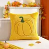Funda de Almohada de Calabaza de Halloween Transfronteriza Felpa Bordada Decorativa para Cojín Sala de Estar Sofá Almohada de Ambiente Dormitorio Almohada Lumbar